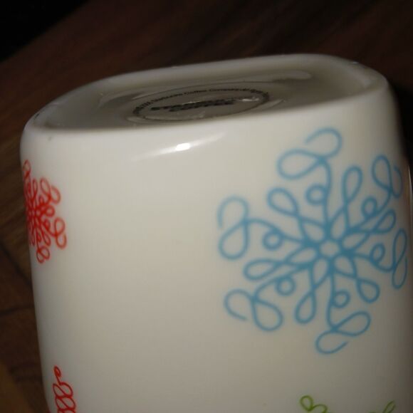 2005 Starbucks Holiday Cup Stars & Snowflakes Ceramic Christmas Coffee Tea 2PC - Picture 12 of 13